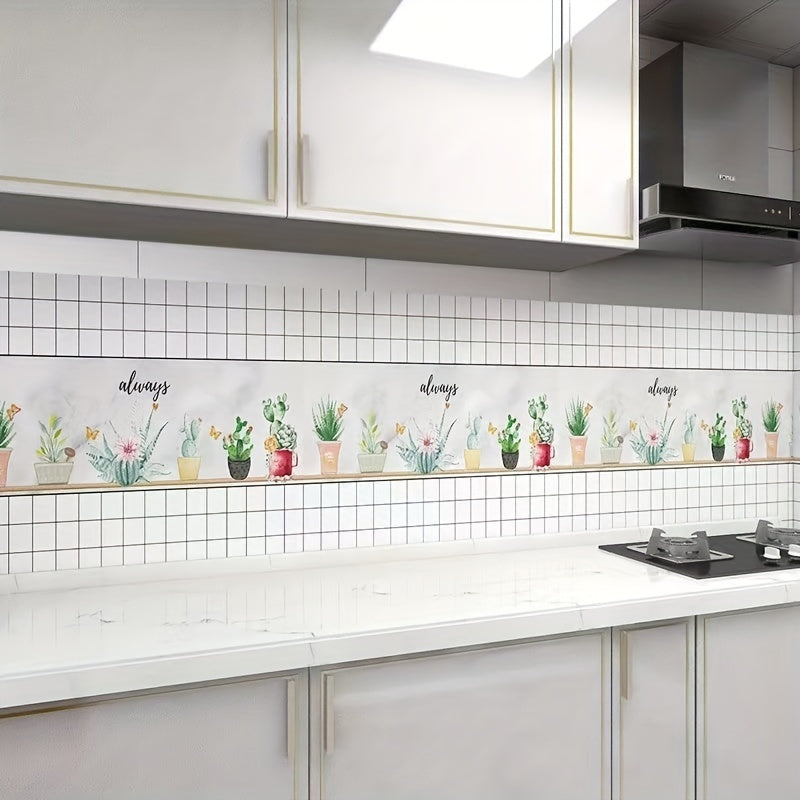 Oil-Proof Kitchen Wall Sticker Waterproof High Temperature Resistant Self-Adhesive Contact Paper