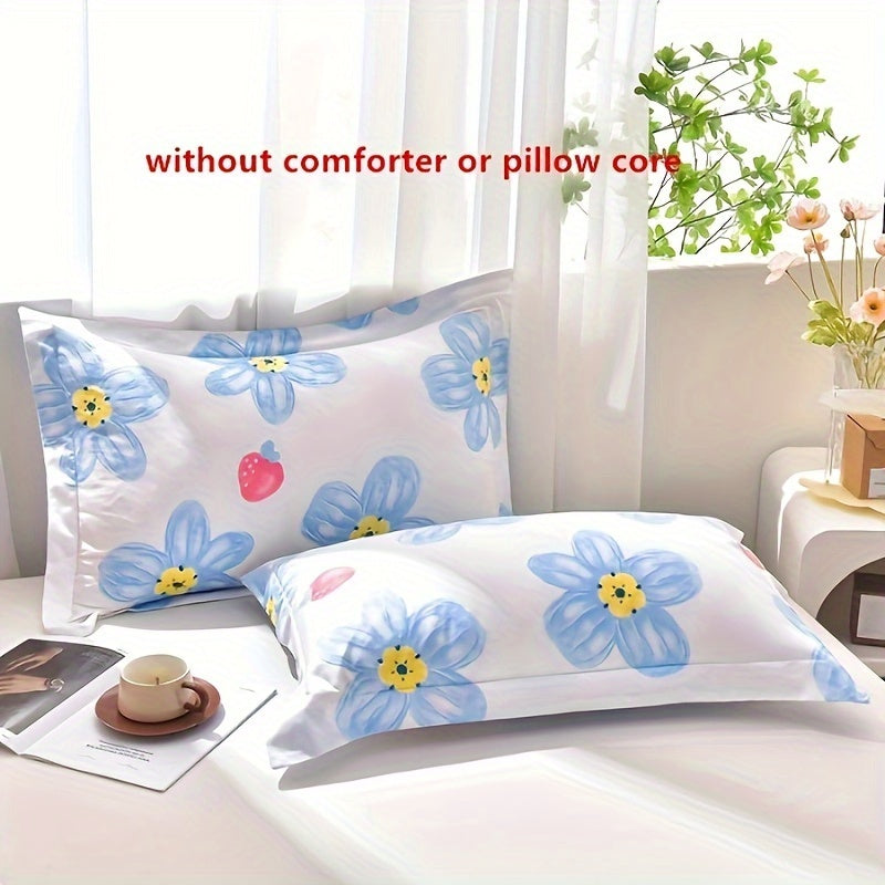 2 Pack Washable Fabric Pillowcases Skin-Friendly Soft Breathable Queen Size