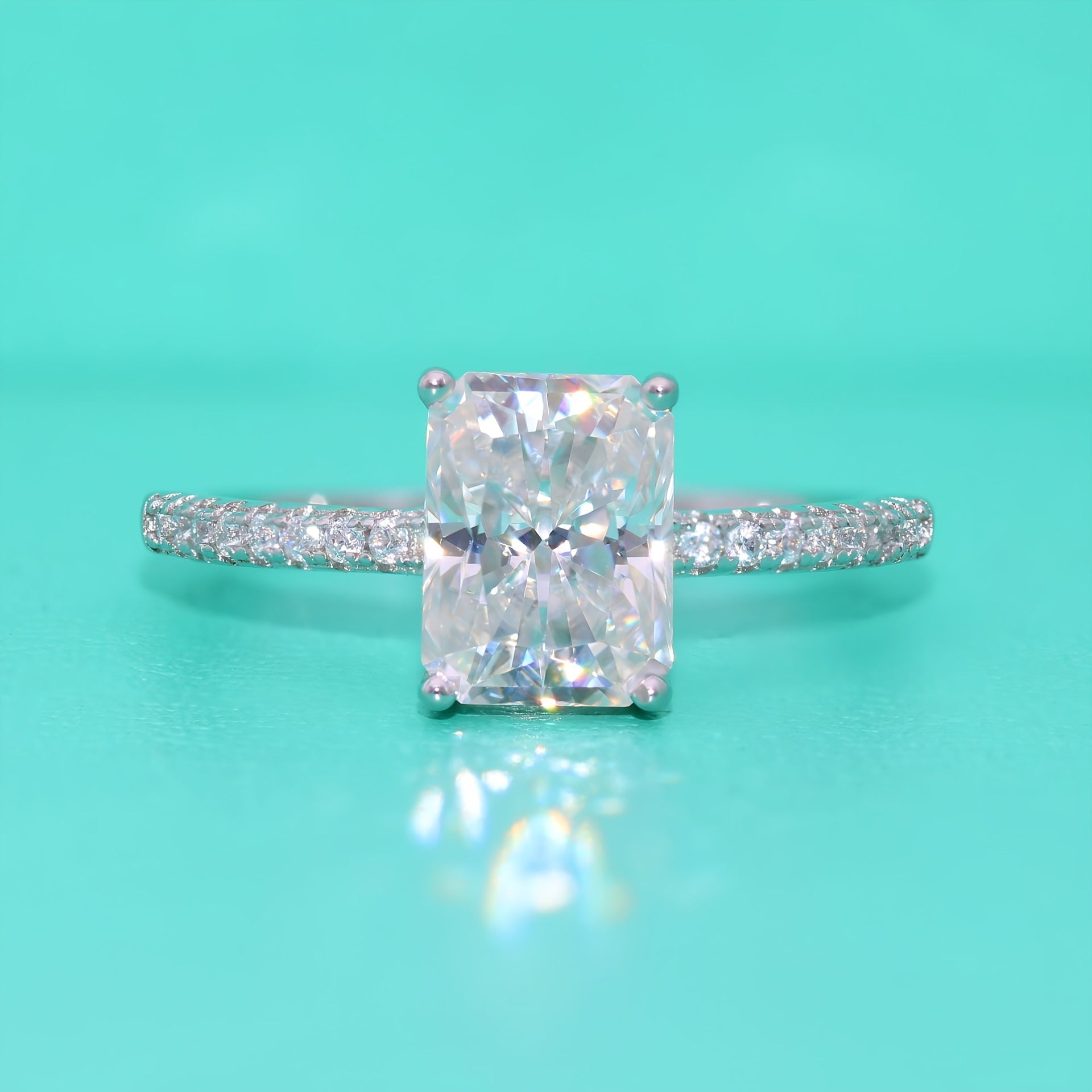 Women's Moissanite Engagement Ring 1-3ct Solitaire Wedding Promise Jewelry