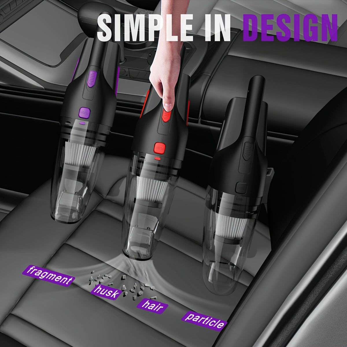 Wireless Car Vacuum Cleaner 6KPa Portable Cordless Dust Ktrap for Home Office Pet