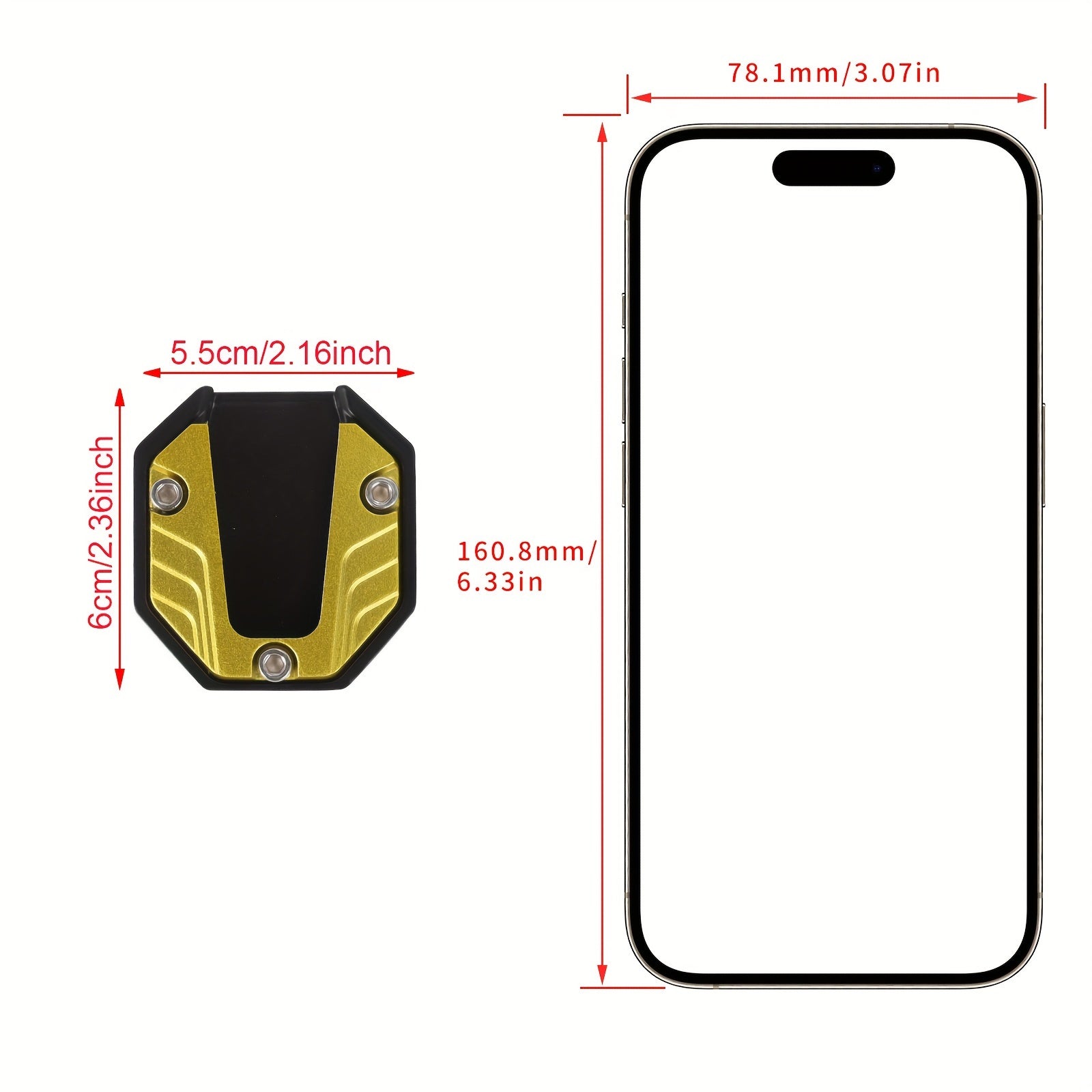 Motorcycle Kickstand Extension Plate Aluminum Side Stand Support for Scooters