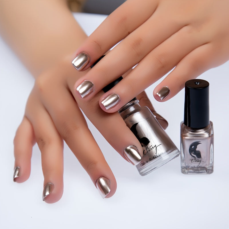 Women's Metallic Nail Polish in Gold, Fast-Drying Sparkling Gel