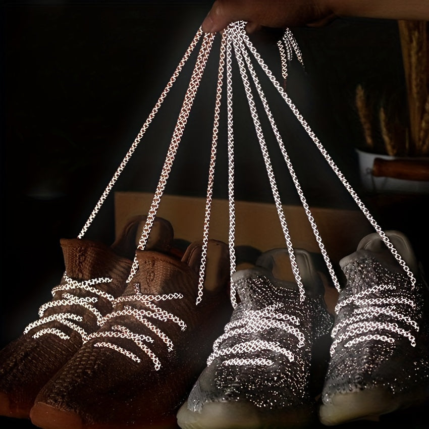 Reflective Shoe Laces for Sneakers Fluorescent High Brightness 2 Pairs