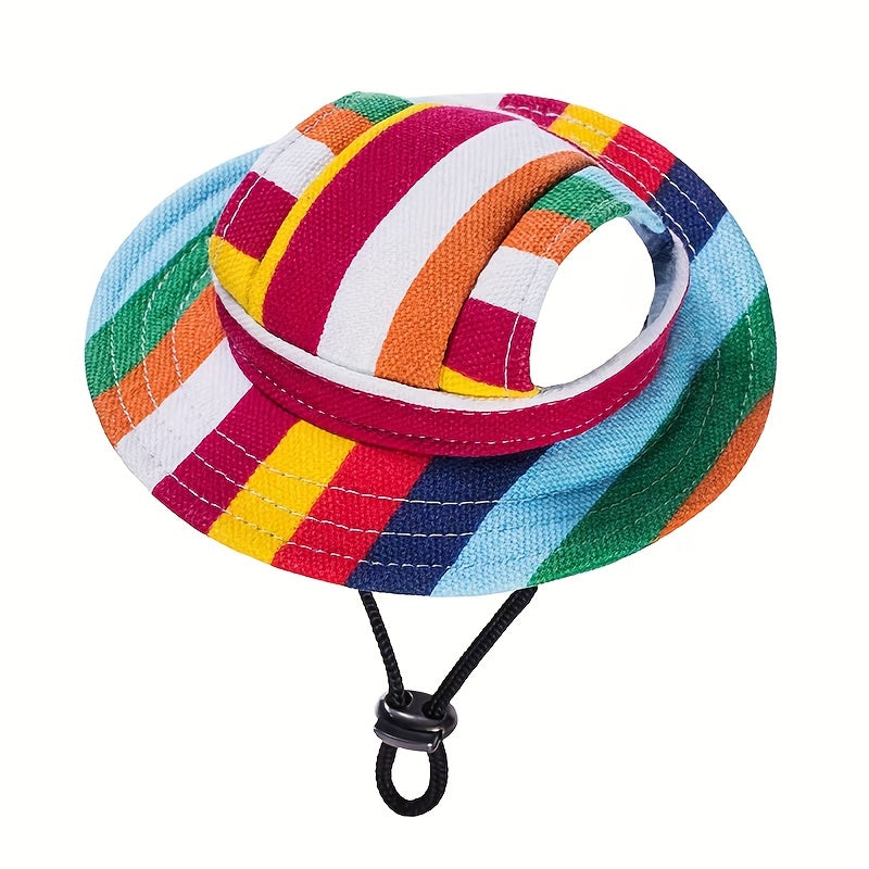 Dog Sun Hat Mesh Breathable Adjustable Snap Closure for Outdoor and Grooming