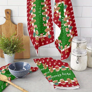 Set of 2 Christmas Kitchen Towels 45.72x66.04cm Reusable Holiday Gift