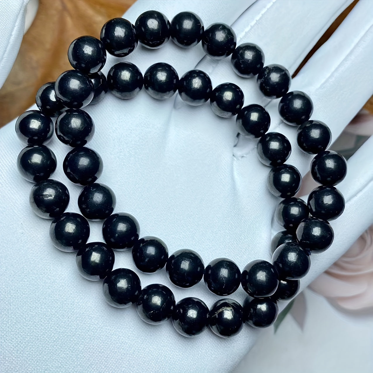 Натуральный браслет из шунгита 8 мм, кристаллическое украшение, подарок для мужчин и женщин
