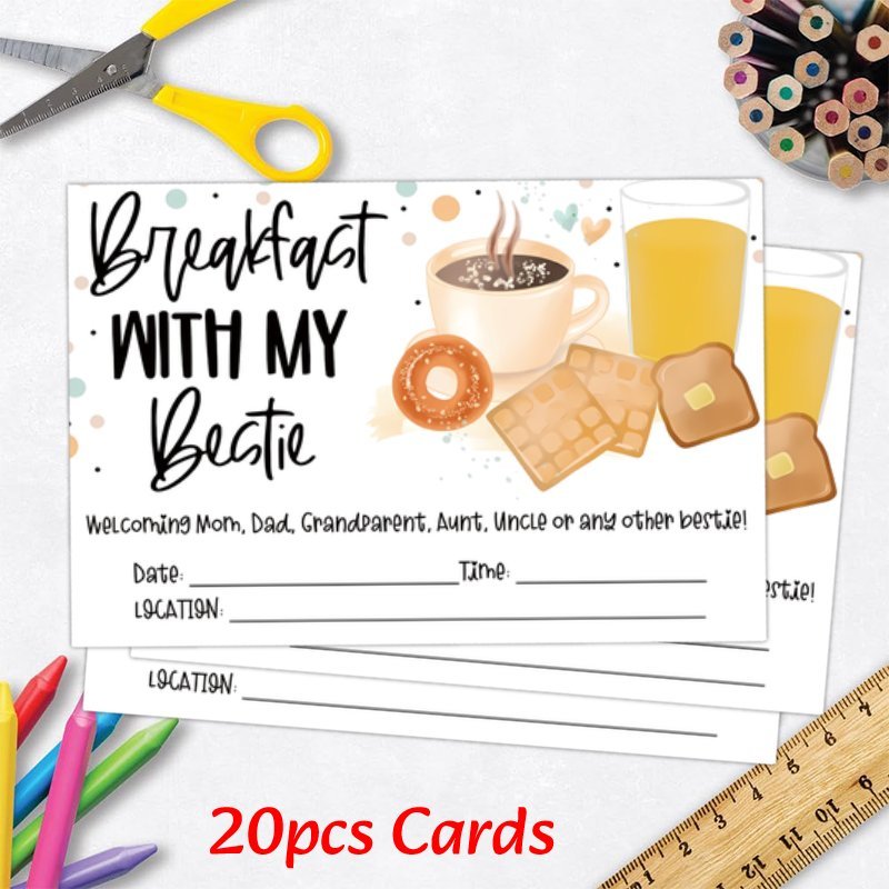 20 Invites for Breakfast with Best Friend at Preschool Mother's Day Out Party