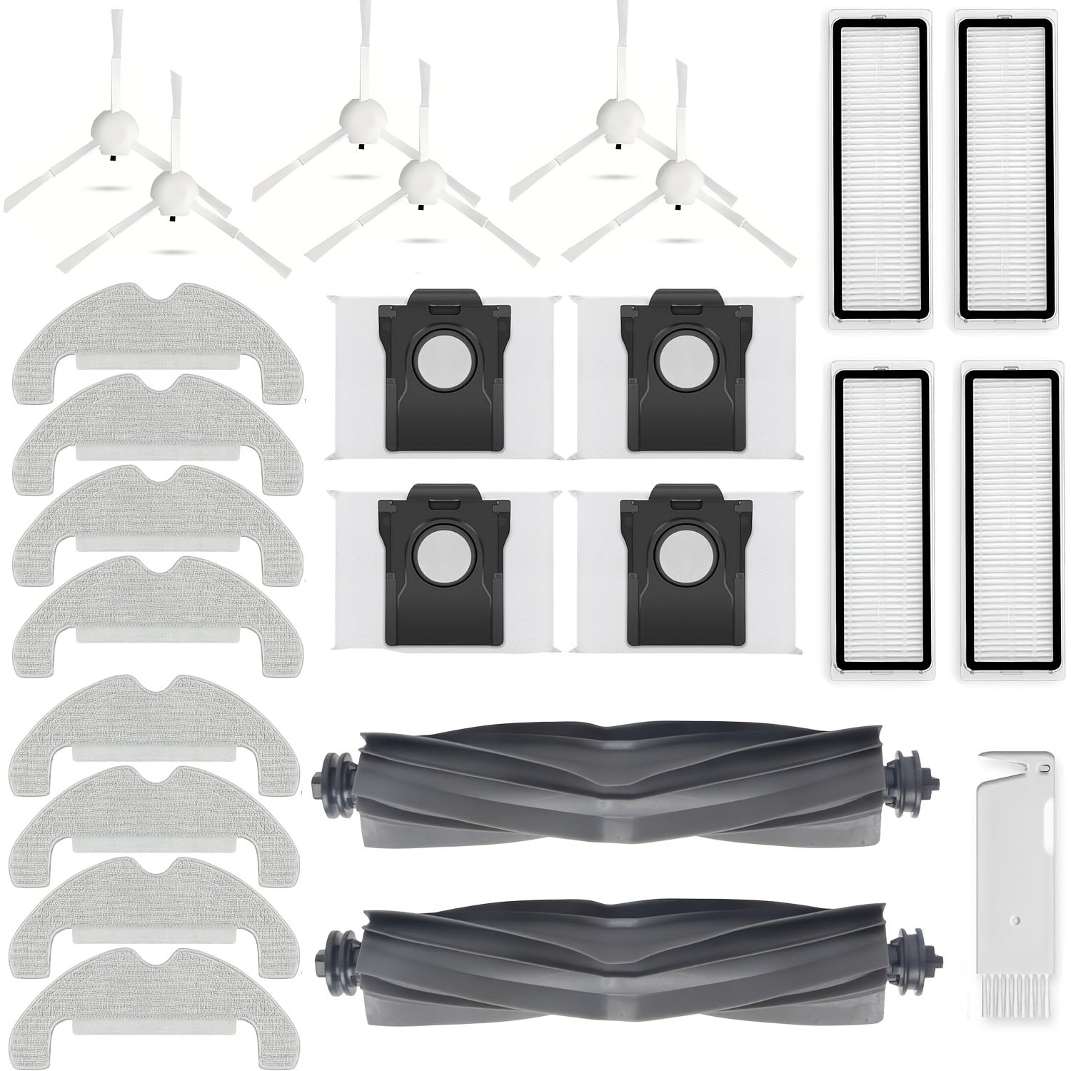 25pcs Vacuum Cleaner Replacement Parts for D10 Plus Gen 2 Includes Brushes Filters Mop Pads