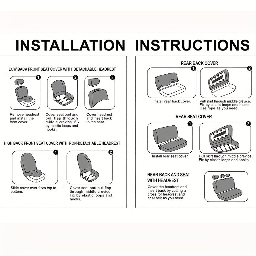 5 Seats Car Seat Covers Breathable Polyester Universal Fit for Cars Trucks SUVs