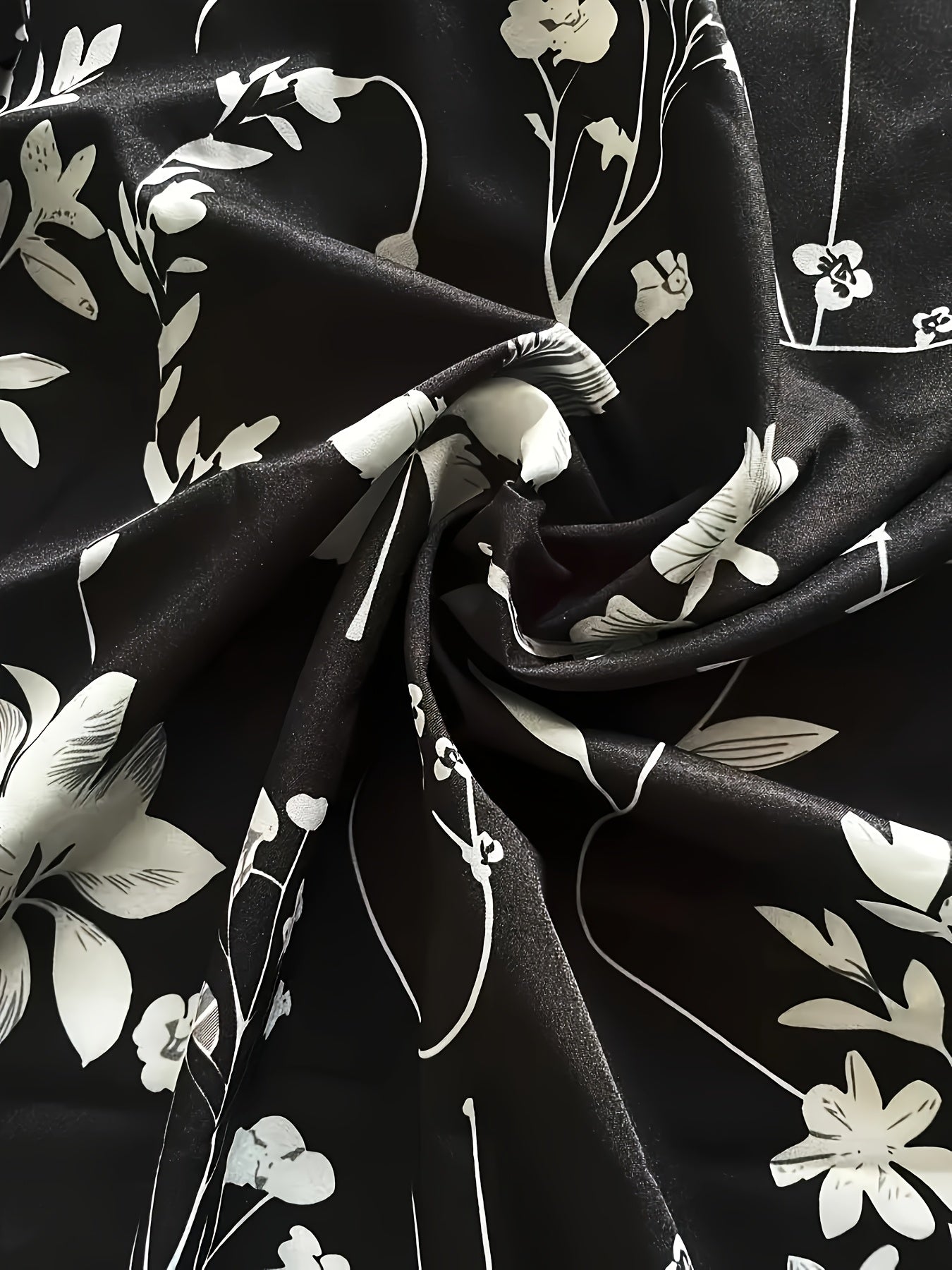 Women's Floral Print Sleeveless V-Neck Blouse Polyester Ruched Plus Size