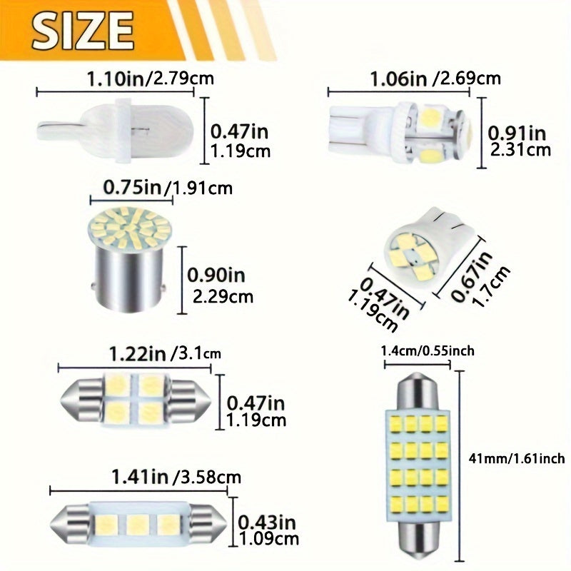 42pcs Durable Car Interior Lights T10 T5 Map Dome License Plate Bulbs