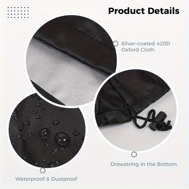 Waterproof Dustproof Piano Cover Black Oxford Fabric Sunlight Moisture Protection