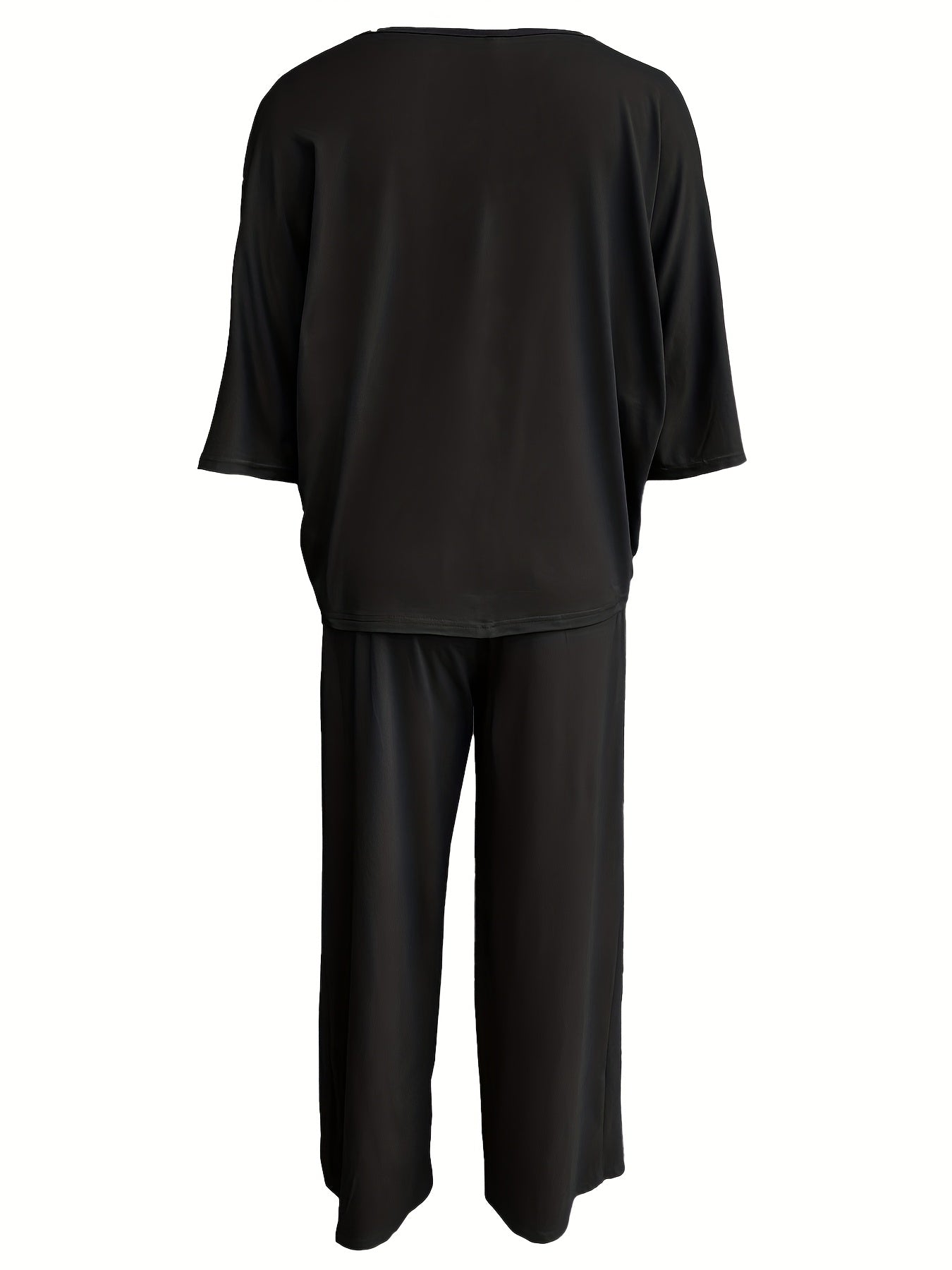 Women's Casual Sports Two-Piece Set Round Neck Tops and Bottoms