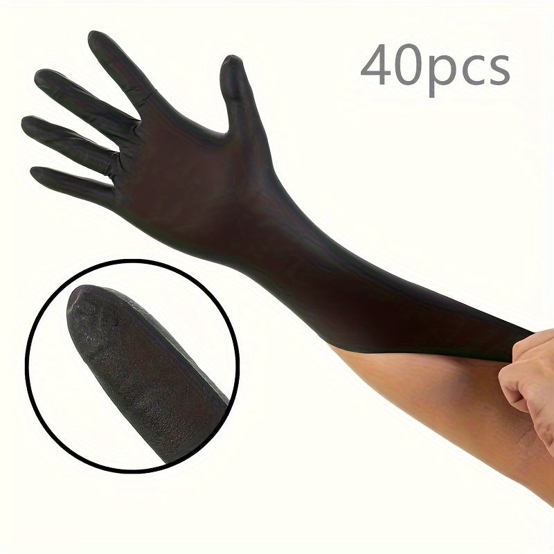 Black Nitrile Disposable Gloves Powder-Free Non-Slip Lightweight Ambidextrous for Kitchen and Home Cleaning