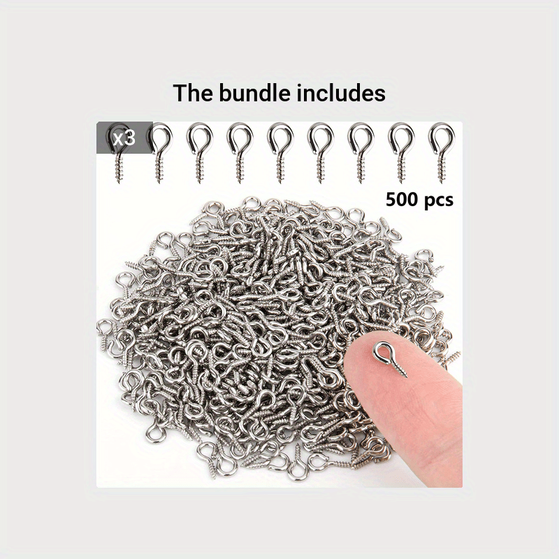Set of 500 Small Metal Eye Pins 4x8mm Jewelry Findings for DIY Crafts