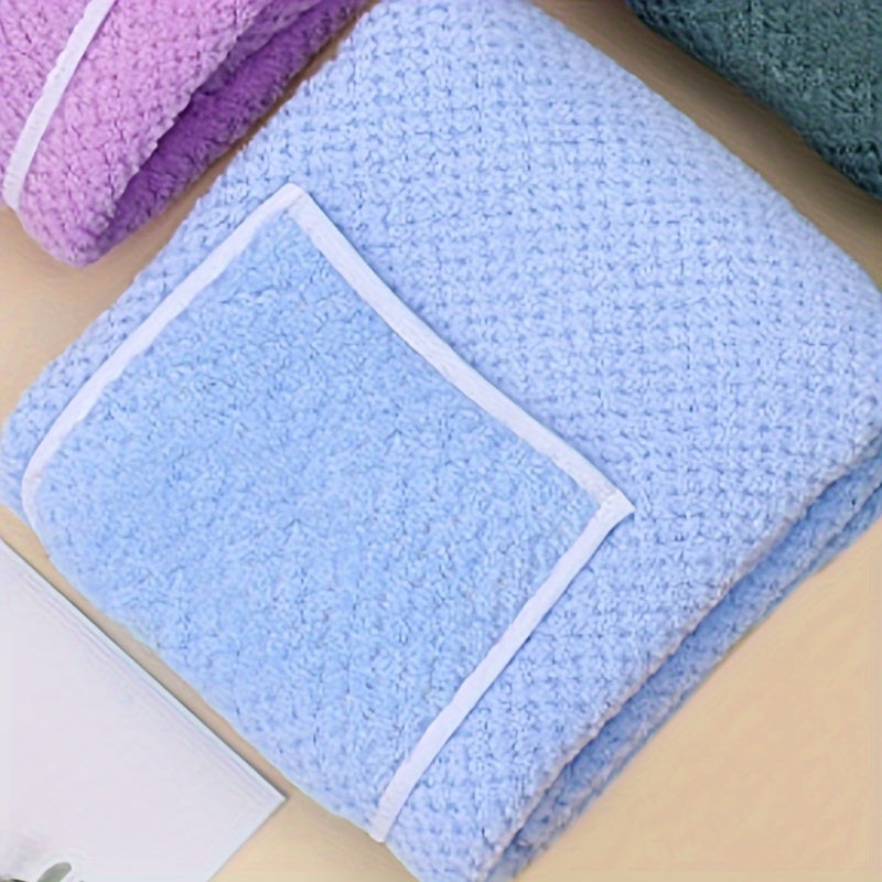 Kids' Microfiber Pineapple Check Shower Towel with Pocket for Boys and Girls