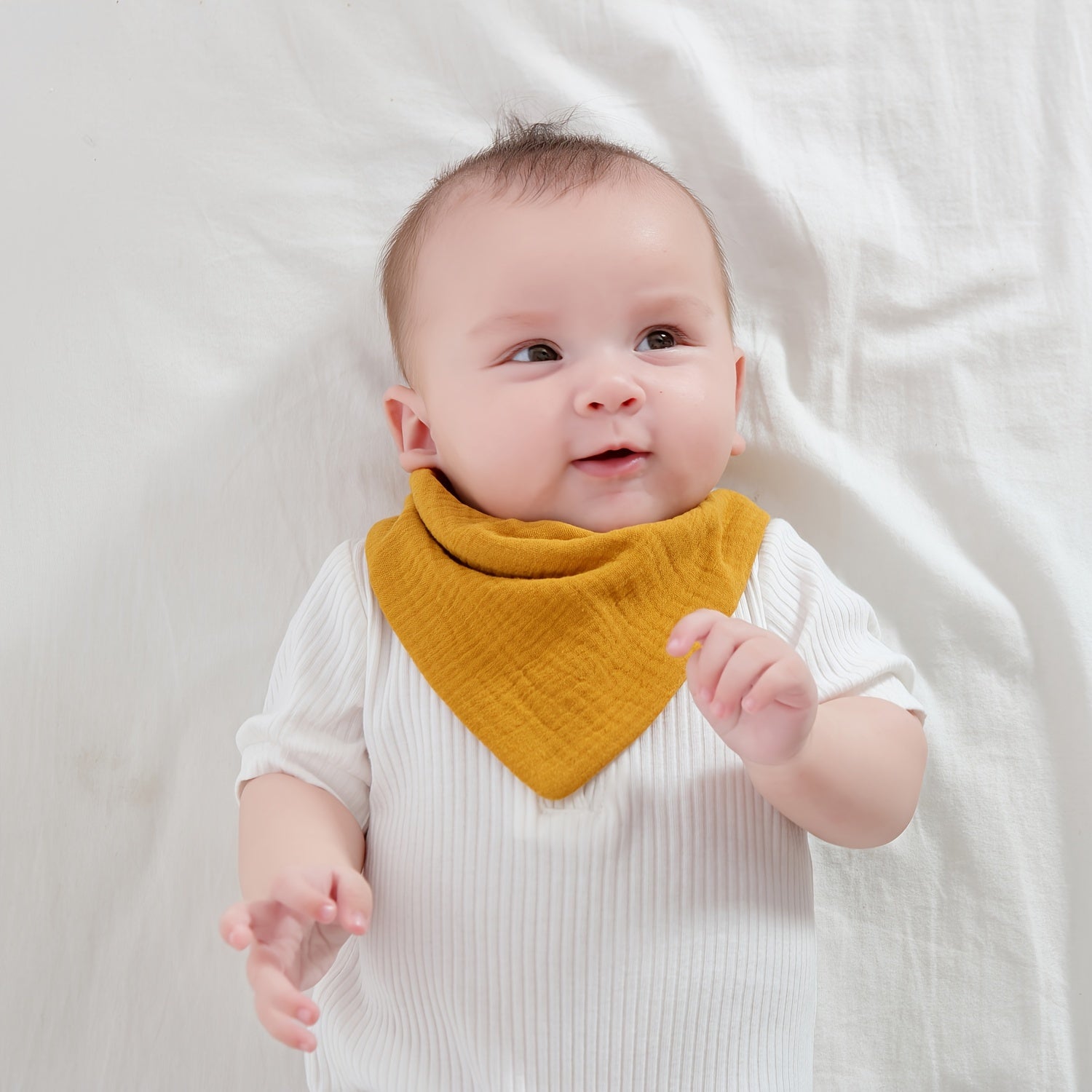 Set of 10 Baby Muslin Bibs for Boys and Girls Soft Woven Drool Bibs with Snap Closure Ages 0-3