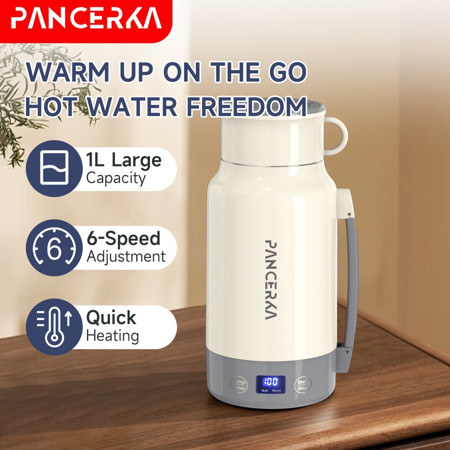 Portable Stainless Steel 1.0L Electric Kettle 800W Travel Coffee Boiler