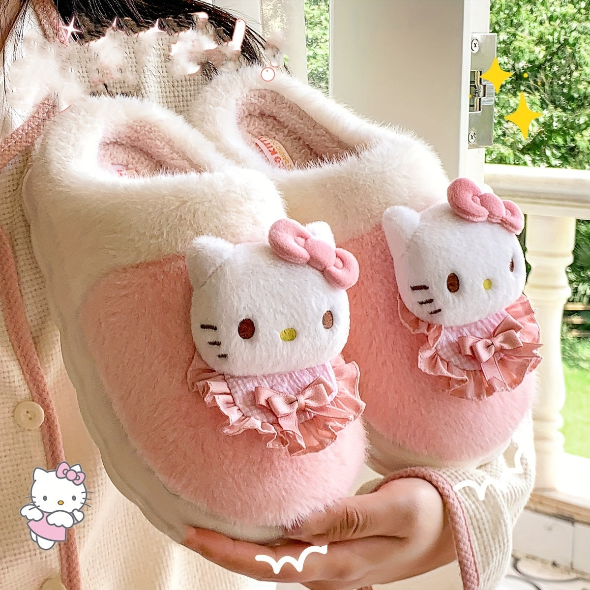 Ayollar uchun plüsh mo'rtli slip-on shlyapki issiq ichki uy poyabzal