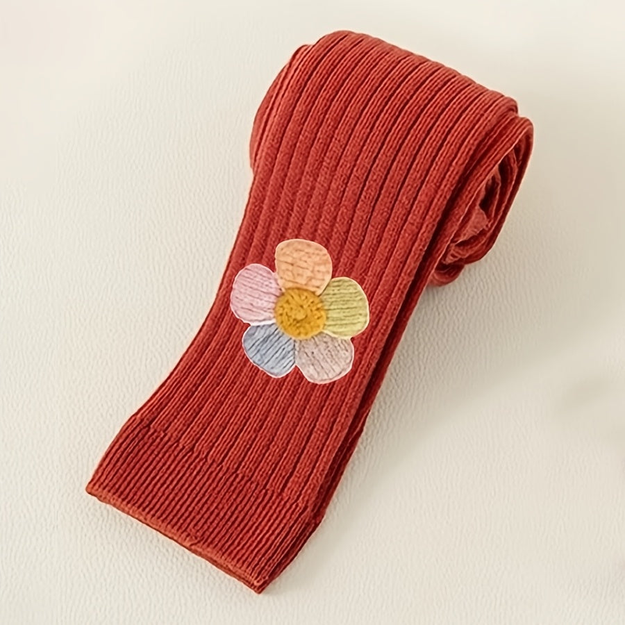 Girls Floret Pantyhose Toddler Solid Knitted Leggings Spring Fall