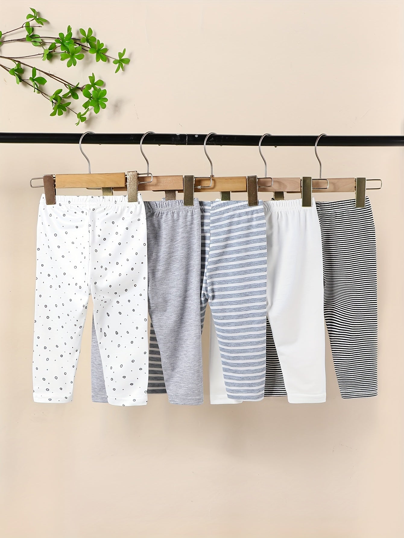 Boys Knit Pants 5-Pack Casual Fit Stretch Polyester with Elastane Spring Fall