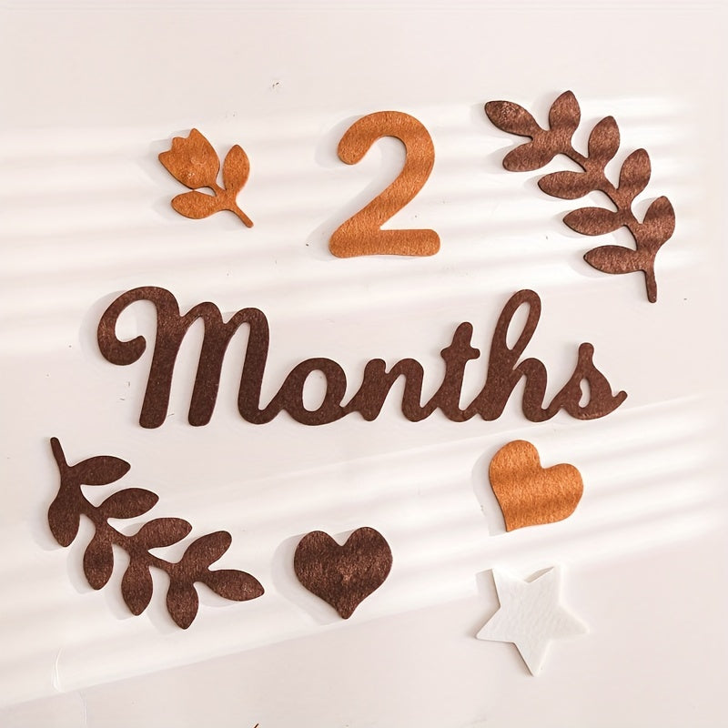 Набор карточек-меток для вех, изготовленных из нетканого материала, с милыми дизайнами для записи роста.