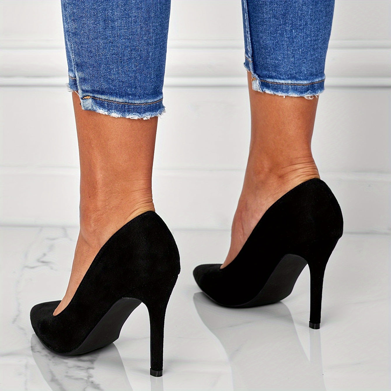 Women's Solid Color Pointed Toe Stiletto Heels for Dress and Formal Wear