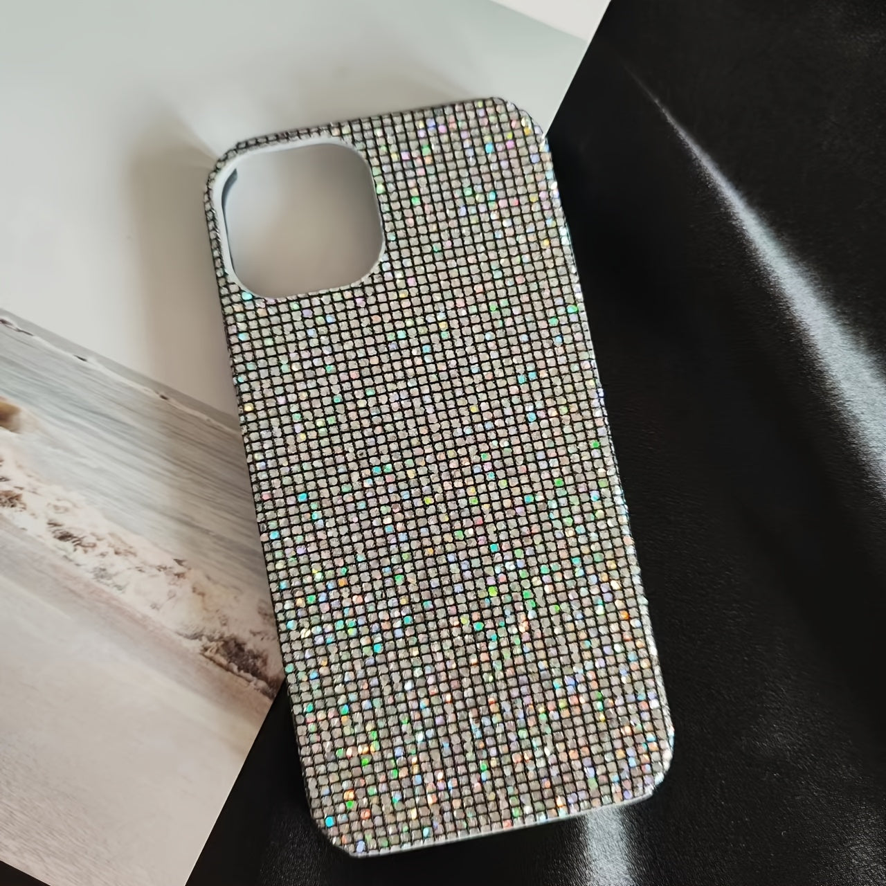 Black Glitter Anti-Drop Phone Case for iPhone Models 7-15