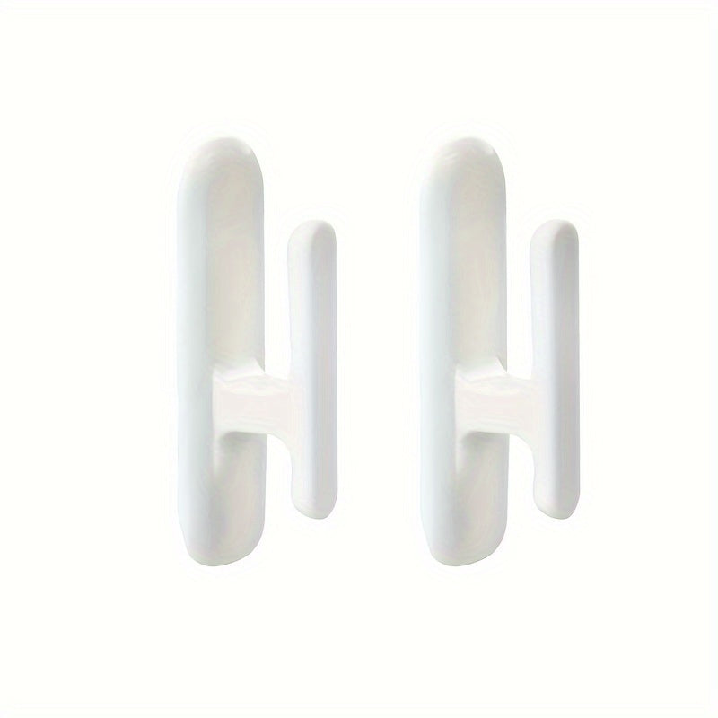 No-Drill Adhesive Curtain Hooks for Door and Shower Curtains 2 Pack