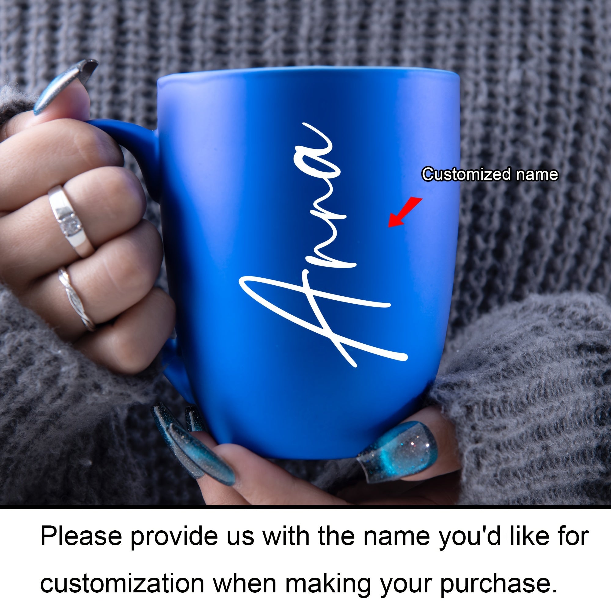 Taza de cerámica personalizada de 11oz con diseño de nombre para regalos