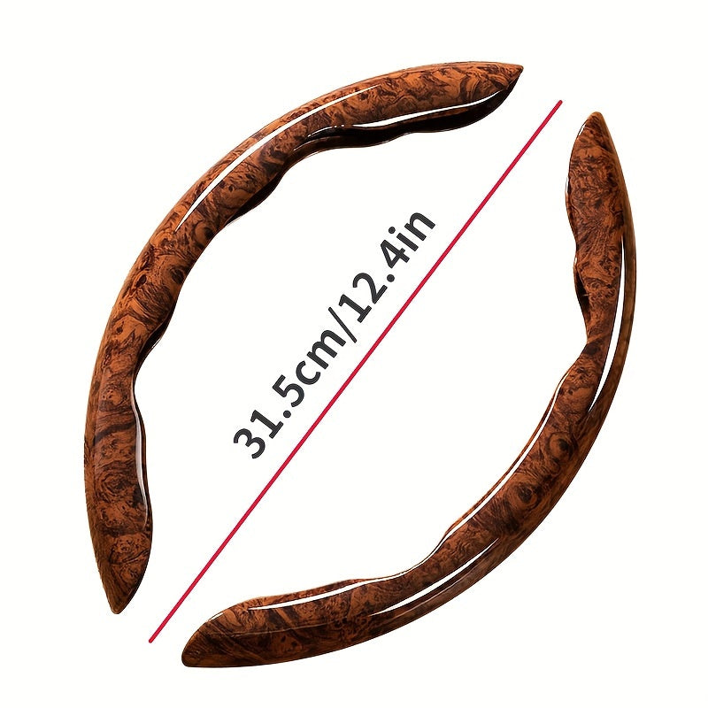 Universal Car Steering Wheel Cover 15 Inch Peach Wood Grain Anti-Skid