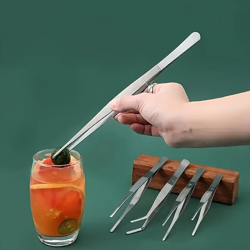 2pc Stainless Steel Tweezers Set for Cooking Grilling Bonsai Jewelry Making Long Durable Anti-Slip