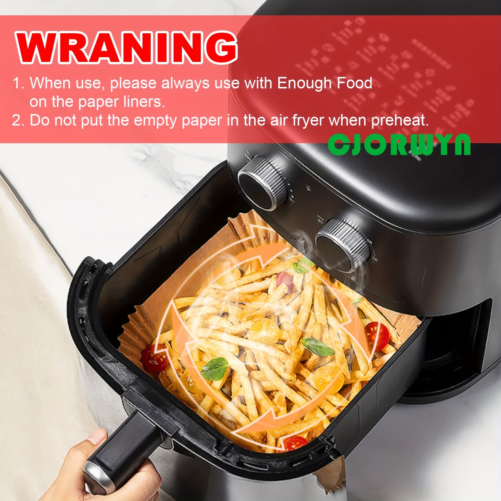 100 dona Havo Qovurish Mashinasiga mo'ljallangan Bir foydalaniladigan qog'oz qoplamalar, kvadrat qog'oz, pishirish, qovurish, mikroto'lqinli pech, yopishmaydigan