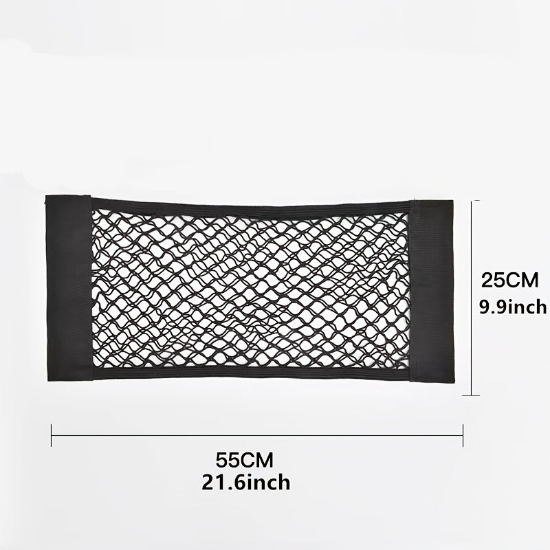 Universal Car Trunk Double Layer Mesh Storage Bag with Pockets