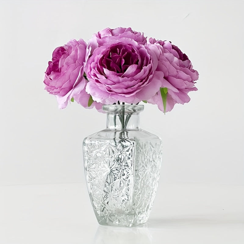 6 ярких стеблей искусственных пионов персикового и красного градиента, диаметр 7,98 см - идеально подходит для DIY свадебного декора, украшения тортов и центральных композиций для дома.