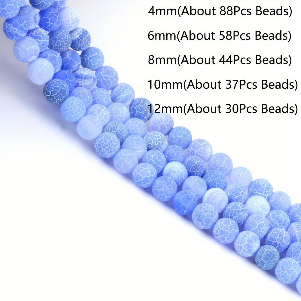 Tabiiy rang-barang shisha agate tanelari 4/6/8/10mm, zargarlik buyumlari uchun taqinchoqlar va uzuklar qilish