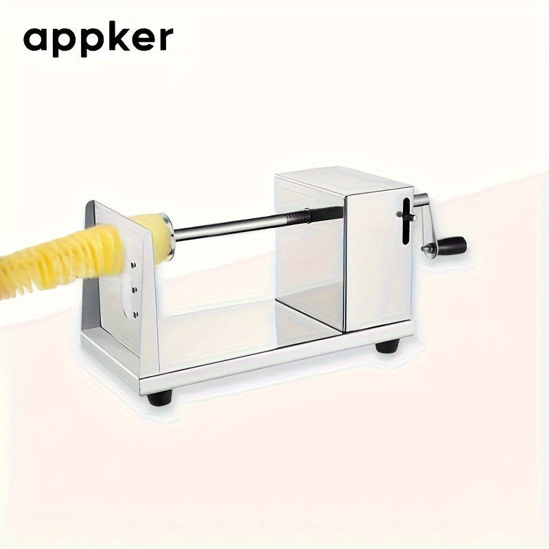 Stainless Steel Manual Potato Tower Machine with Hand Crank for Vegetables