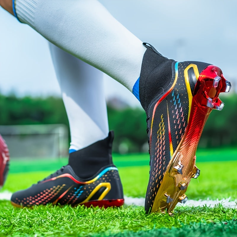 Erkaklar uchun to'qima yuqori qismi va TPU tagligi bo'lgan futbol to'pi. Qo'l bilan yuvilishi mumkin, mustahkam rang, barcha mavsumlarga mo'ljallangan sport poyabzali erkak o'yinchilar uchun.