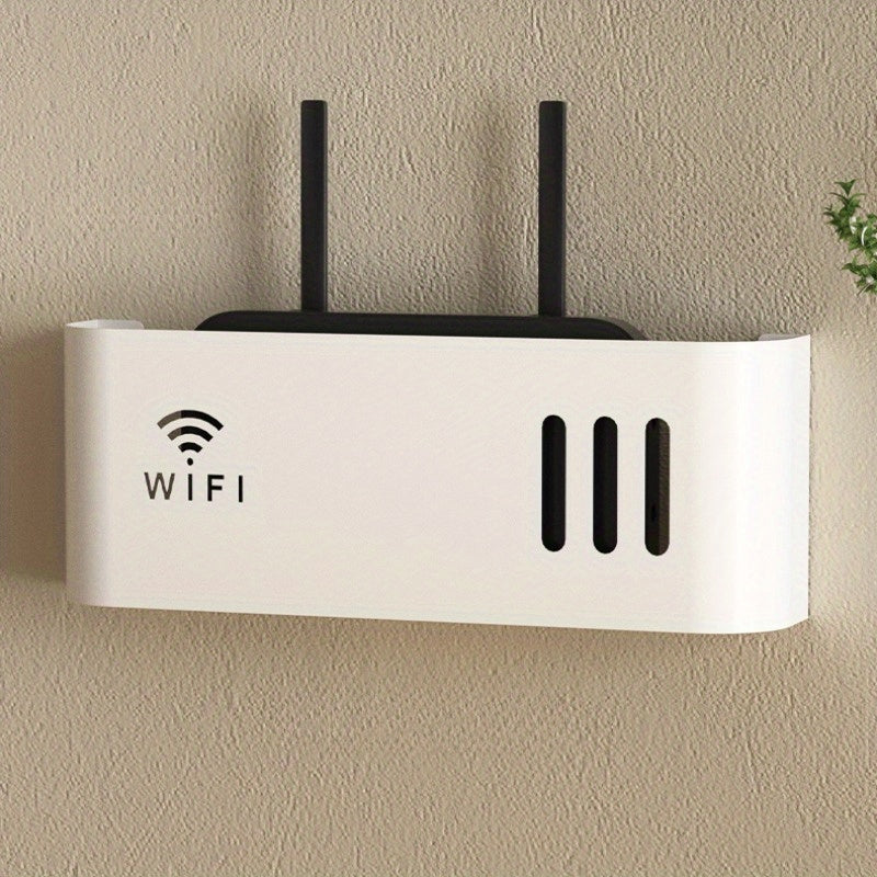 Wall-Mounted WiFi Router Storage Box Durable Space-Saving Organizer for Home Office