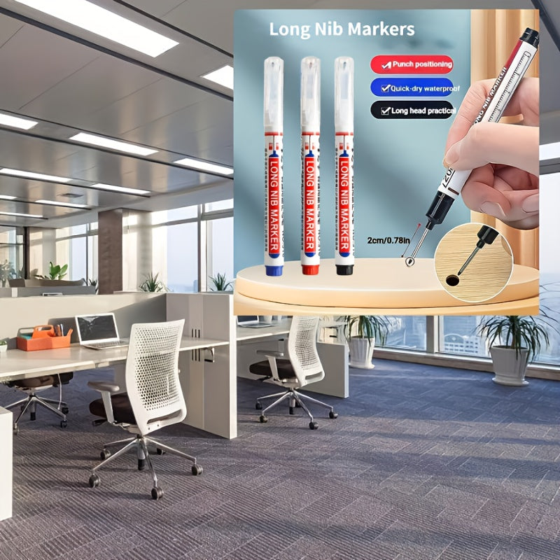 4 dona suv o'tkazmaydigan metall perforatsiya qalamlar to'plami, uzun niblar bilan, yog'och ishlov berish, hammom va bezak uchun mos, qora, ko'k, qizil va yashil ranglarda.