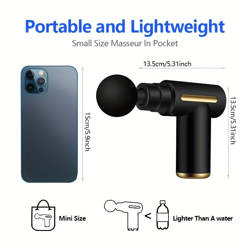 6 tezlikli chuqur to'qimalar uchun zarba beruvchi portativ elektr mushak massajeri sport zalida mushak tarangligini kamaytirish uchun.