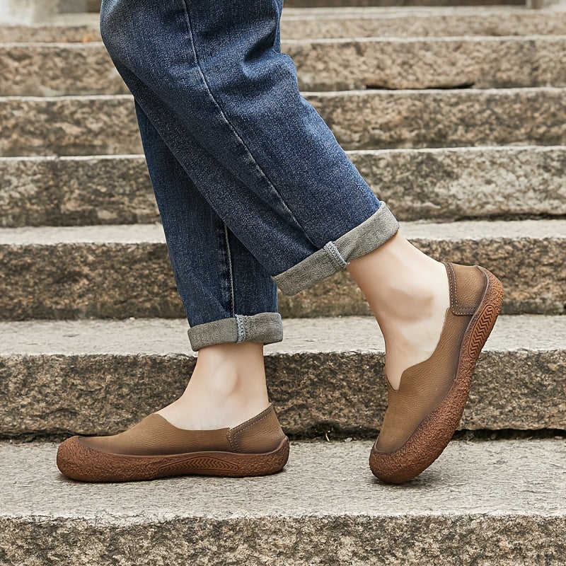 Women's Slip-On Flat Shoes Round Toe Low Cut Casual Famous Designer