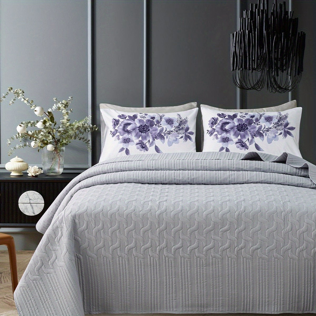 3 ta mustahkam rangli mikroto'qima yotoq to'plami, yotoqxona yoki yotoq xonasi uchun qulay yotoq to'plami (1 ta yotoq to'plami va 2 ta yostiq qopqog'i kiradi, yostiqlar kiritilmagan)