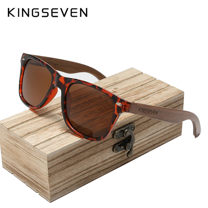 Black Walnut Wooden Sunglasses Polarized Retro Eyewear for Men and Women