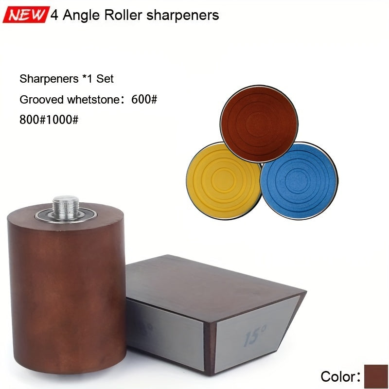Four-Angle Hob Sharpener with Diamond Abrasive, Adjustable Angles for Kitchen Use