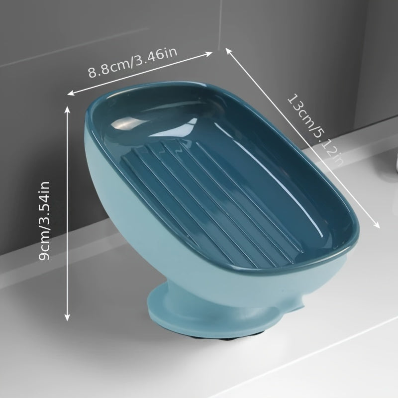 Suction Cup Soap Dish with Drainage for Bathroom and Kitchen Sink Storage