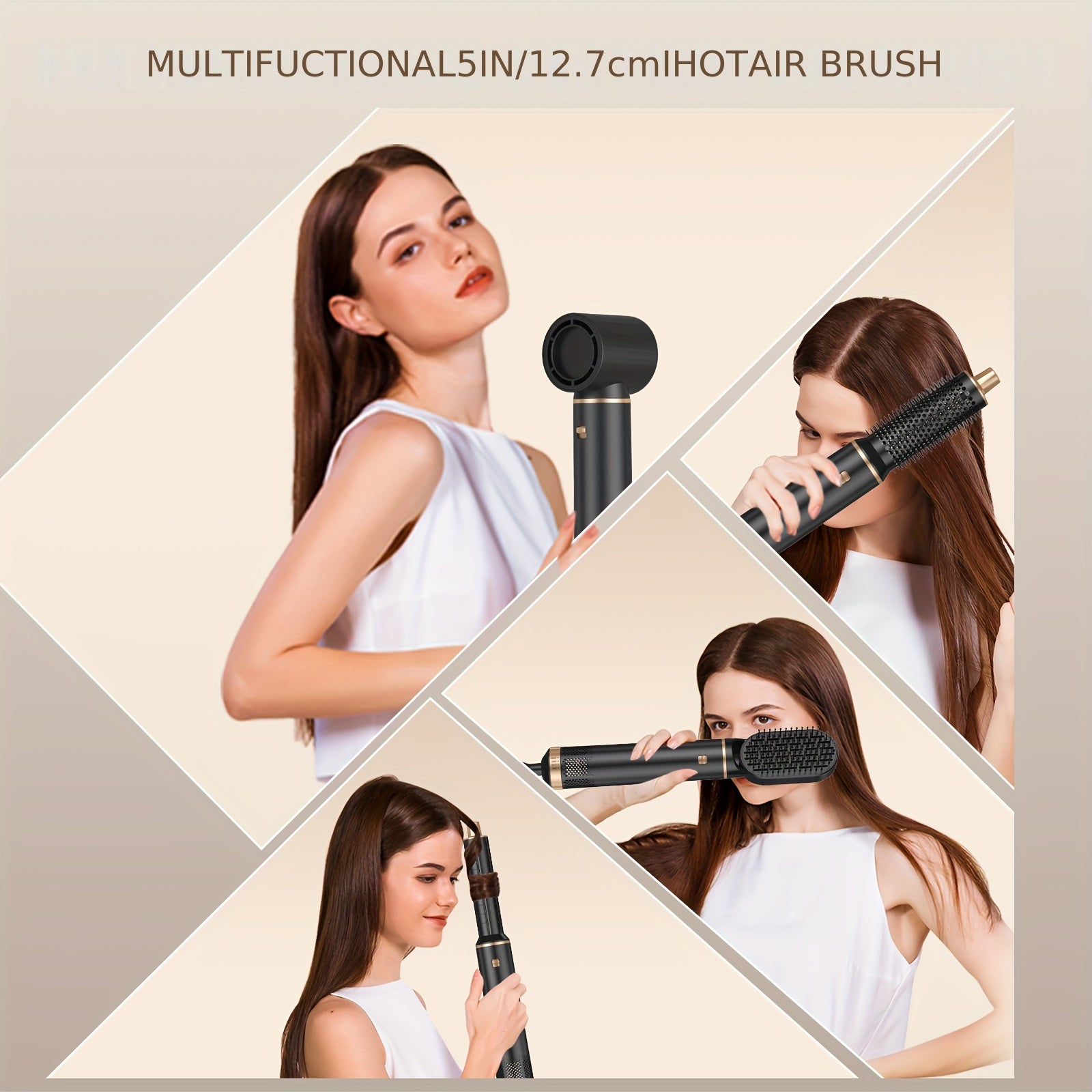 5-in-1 Hair Styling Tool Set with Detachable Curling Iron and Negative Ion Straightener