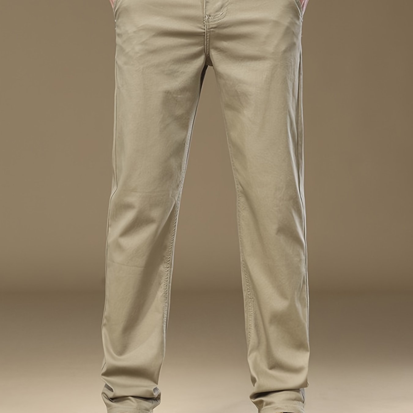Pantalones de corte ajustado para hombre, mezcla de algodón, con bolsillos, pantalones casuales para primavera y otoño