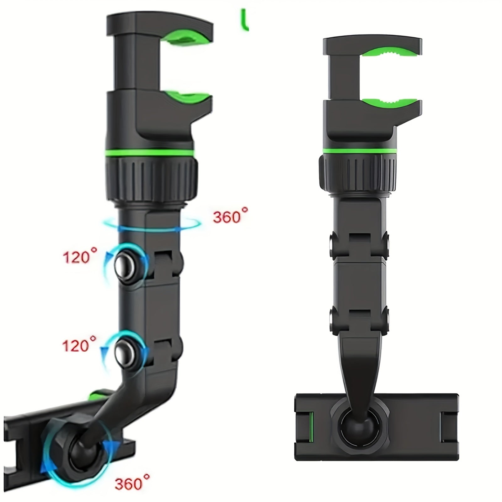 Soporte para teléfono en el parasol del coche universal, giratorio y ajustable, de ABS, para tablero