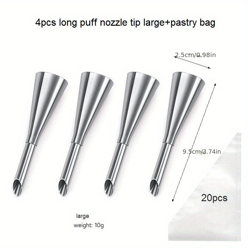Набор насадок и мешков для трубопроводов 23/24/26 штук из нержавеющей стали, кондитерские насадки для украшения тортов